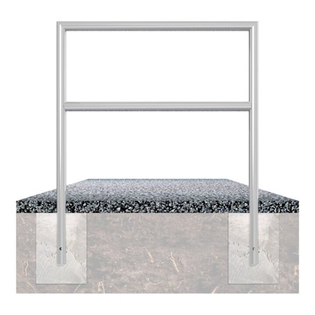 Schake Abweisebügel auf Gehrung, Ø48mm Breite: 1200mm, Höhe: 1200 mm + Querholm, beschichtet