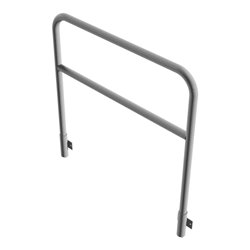 Schake Abweisebügel aus Stahlrohr Ø48mm Breite: 1200mm, Höhe: 1200 mm + Querholm, für Wandmontage, inkl. 2 Bodenhülsen 443.15W