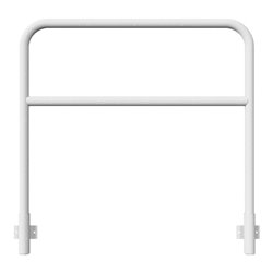 Schake Abweisebügel aus Stahlrohr Ø48mm Breite: 1200mm, Höhe: 1200 mm + Querholm, für Wandmontage, inkl. 2 Bodenhülsen 443.15W