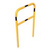 Schake Abweisebügel aus Stahlrohr Ø48mm Breite: 700mm, Höhe: 1200 mm + Querholm, beschichtet, gelb / schwarz