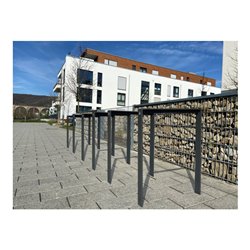 Schake Abweisebügel auf Gehrung, Ø48mm Breite: 1200mm, Höhe: 1200 mm + Querholm, feuerverzinkt