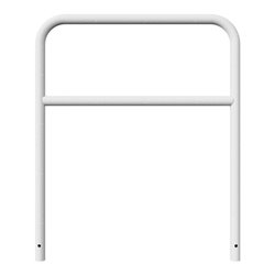 Schake Abweisebügel aus Stahlrohr Ø 48 x 2,5 mm Breite: 1000 mm, Höhe: 1200 mm + Querholm, zum Einbetonieren