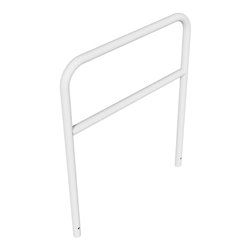 Schake Abweisebügel aus Stahlrohr Ø 48 x 2,5 mm Breite: 1000 mm, Höhe: 1200 mm + Querholm, zum Einbetonieren