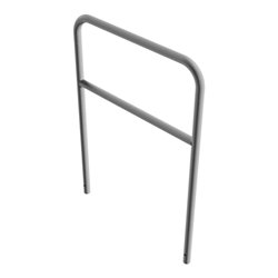 Schake Abweisebügel aus Stahlrohr Ø 48 x 2,5 mm Breite: 1000 mm, Höhe: 1400 mm + Querholm, zum Einbetonieren