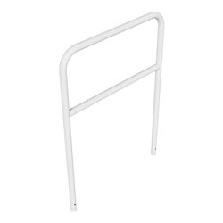 Schake Abweisebügel aus Stahlrohr Ø 48 x 2,5 mm Breite: 1000 mm, Höhe: 1400 mm + Querholm, zum Einbetonieren