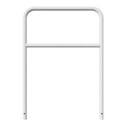 Schake Abweisebügel aus Stahlrohr Ø 48 x 2,5 mm Breite: 1000 mm, Höhe: 1400 mm + Querholm, zum Einbetonieren