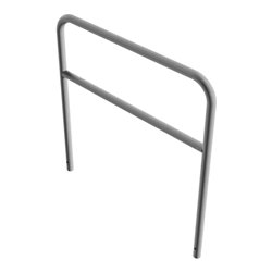 Schake Abweisebügel aus Stahlrohr Ø 48 x 2,5 mm Breite: 1200 mm, Höhe: 1200 mm + Querholm, zum Einbetonieren