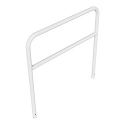 Schake Abweisebügel aus Stahlrohr Ø 48 x 2,5 mm Breite: 1200 mm, Höhe: 1200 mm + Querholm, zum Einbetonieren