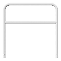 Schake Abweisebügel aus Stahlrohr Ø 48 x 2,5 mm Breite: 1200 mm, Höhe: 1200 mm + Querholm, zum Einbetonieren