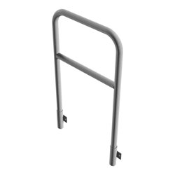 Schake Abweisebügel aus Stahlrohr Ø48mm Breite: 700mm, Höhe: 1200 mm + Querholm, für Wandmontage, inkl. 2 Bodenhülsen 443.15W