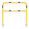 Schake Abweisebügel Ø48mm Breite: 1200mm, Höhe: 1200 mm + Querholm, für Wandmontage, beschichtet, gelb / schwarz, inkl. 2 Bodenh