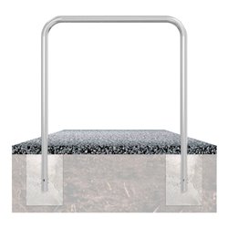 Schake Abweisebügel aus Stahlrohr Ø 48 x 2,5 mm Breite: 2500 mm, Höhe: 1400 mm ohne Querholm, zum Einbetonieren