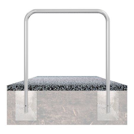 Schake Abweisebügel aus Stahlrohr Ø 48 x 2,5 mm Breite: 2500 mm, Höhe: 1400 mm ohne Querholm, zum Einbetonieren