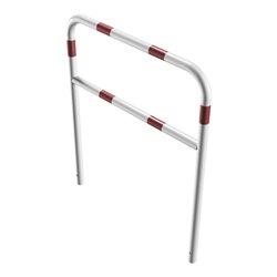 Schake Abweisebügel aus Stahlrohr Ø 48 x 2,5 mm Breite: 1000 mm, Höhe: 1200 mm + Querholm, beschichtet, zum Einbetonieren