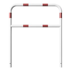 Schake Abweisebügel aus Stahlrohr Ø 48 x 2,5 mm Breite: 1000 mm, Höhe: 1200 mm + Querholm, beschichtet, zum Einbetonieren