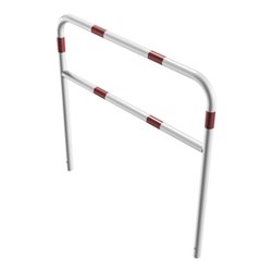 Schake Abweisebügel aus Stahlrohr Ø 48 x 2,5 mm Breite: 1200 mm, Höhe: 1200 mm + Querholm, beschichtet, zum Einbetonieren