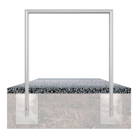 Schake Abweisebügel auf Gehrung, Ø48mm Breite: 1200mm, Höhe: 1200 mm ohne Querholm, beschichtet