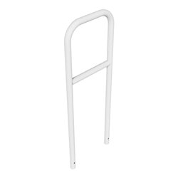 Schake Abweisebügel aus Stahlrohr Ø 48 x 2,5 mm Breite: 500 mm, Höhe: 1400 mm + Querholm, zum Einbetonieren