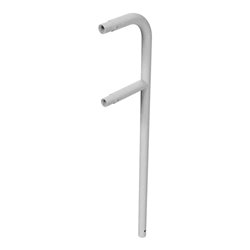 Schake Endpfosten gebogen für Schutzgeländer Ø48mm Breite: ca. 250mm, Höhe über Flur: 1000 mm + Querholm, zum Einbetonieren, feu