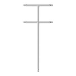 Schake Mittelpfosten für Schutzgeländer Ø48mm Breite: ca. 500mm, Höhe über Flur: 1000 mm + Querholm, zum Einbetonieren, feuerver