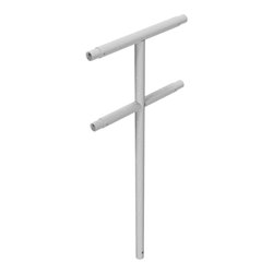 Schake Mittelpfosten für Schutzgeländer Ø48mm Breite: ca. 500mm, Höhe über Flur: 1000 mm + Querholm, zum Einbetonieren, feuerver