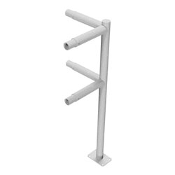 Schake Eckpfosten für Schutzgeländer Ø48mm Breite: ca. 500mm, Höhe: 1000 mm + Querholm + Bodenplatte zum Aufdübeln, feuerverzink