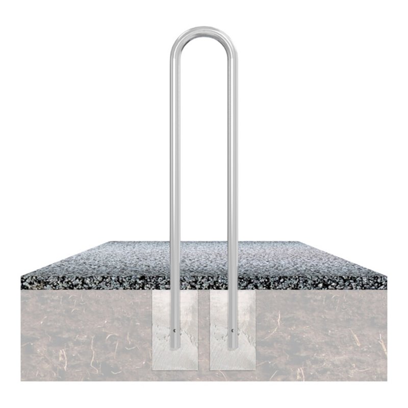 Schake Universalbügel aus Stahlrohr Ø 48 x 2,5 mm Breite: 300 mm, Höhe: 1400 mm, beschichtet, RAL 6005 zum Einbetonieren