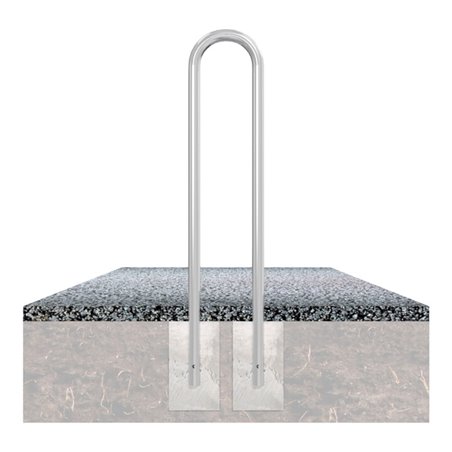 Schake Universalbügel aus Stahlrohr Ø 48 x 2,5 mm Breite: 300 mm, Höhe: 1400 mm, beschichtet, RAL 6005 zum Einbetonieren