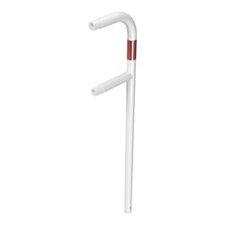 Schake Endpfosten gebogen für Schutzgeländer Ø48mm Breite: ca. 250mm, Höhe über Flur: 1000 mm + Querholm, zum Einbetonieren, wei