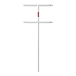 Schake Mittelpfosten für Schutzgeländer Ø48mm Breite: ca. 500mm, Höhe über Flur: 1000 mm + Querholm, zum Einbetonieren, weiß / r