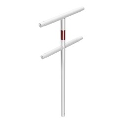 Schake Mittelpfosten für Schutzgeländer Ø48mm Breite: ca. 500mm, Höhe über Flur: 1000 mm + Querholm, zum Einbetonieren, weiß / r