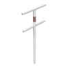 Schake Mittelpfosten für Schutzgeländer Ø48mm Breite: ca. 500mm, Höhe über Flur: 1000 mm + Querholm, zum Einbetonieren, weiß / r