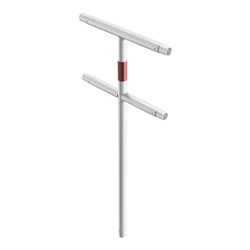 Schake Mittelpfosten für Schutzgeländer Ø48mm Breite: ca. 500mm, Höhe über Flur: 1000 mm + Querholm, zum Einbetonieren, weiß / r