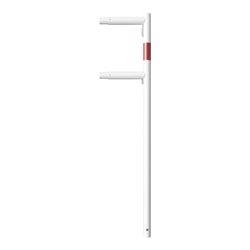 Schake Eckpfosten für Schutzgeländer Ø48mm Breite: ca. 500mm, Höhe über Flur: 1000 mm + Querholm, zum Einbetonieren, weiß / rot