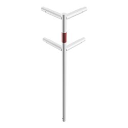 Schake Eckpfosten für Schutzgeländer Ø48mm Breite: ca. 500mm, Höhe über Flur: 1000 mm + Querholm, zum Einbetonieren, weiß / rot