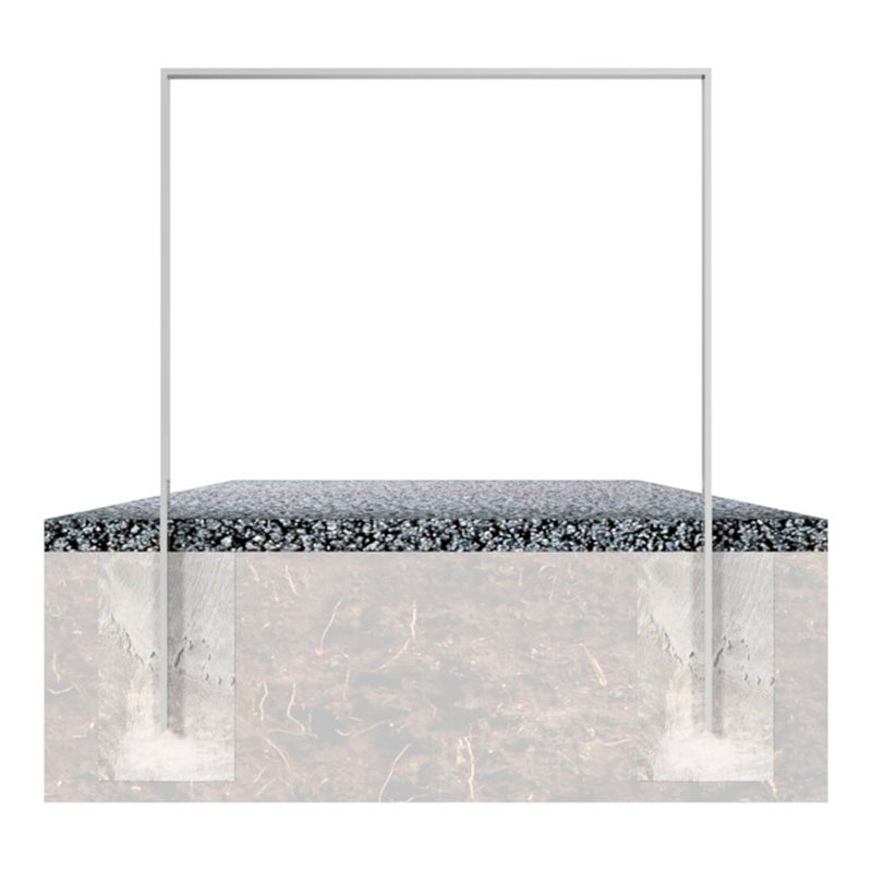 Schake Flachstahlbügel 50x12mm, Breite: 450mm Gesamthöhe:1200 mm ohne Querholm feuerverzinkt