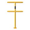 Schake Mittelpfosten für Schutzgeländer Ø48mm Breite: ca. 500mm, Höhe: 1000 mm + Querholm + Bodenplatte zum Aufdübeln, gelb / sc