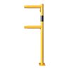 Schake Eckpfosten für Schutzgeländer Ø48mm Breite: ca. 500mm, Höhe: 1000 mm + Querholm + Bodenplatte zum Aufdübeln, gelb / schwa