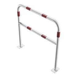 Schake Abweisebügel aus Stahlrohr Ø 48 x 2,5 mm Breite: 1000 mm, Höhe: 1000 mm + Querholm, beschichtet, zum Aufdübeln