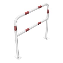 Schake Abweisebügel aus Stahlrohr Ø 48 x 2,5 mm Breite: 1000 mm, Höhe: 1000 mm + Querholm, beschichtet, zum Aufdübeln