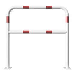 Schake Abweisebügel aus Stahlrohr Ø 48 x 2,5 mm Breite: 1000 mm, Höhe: 1000 mm + Querholm, beschichtet, zum Aufdübeln