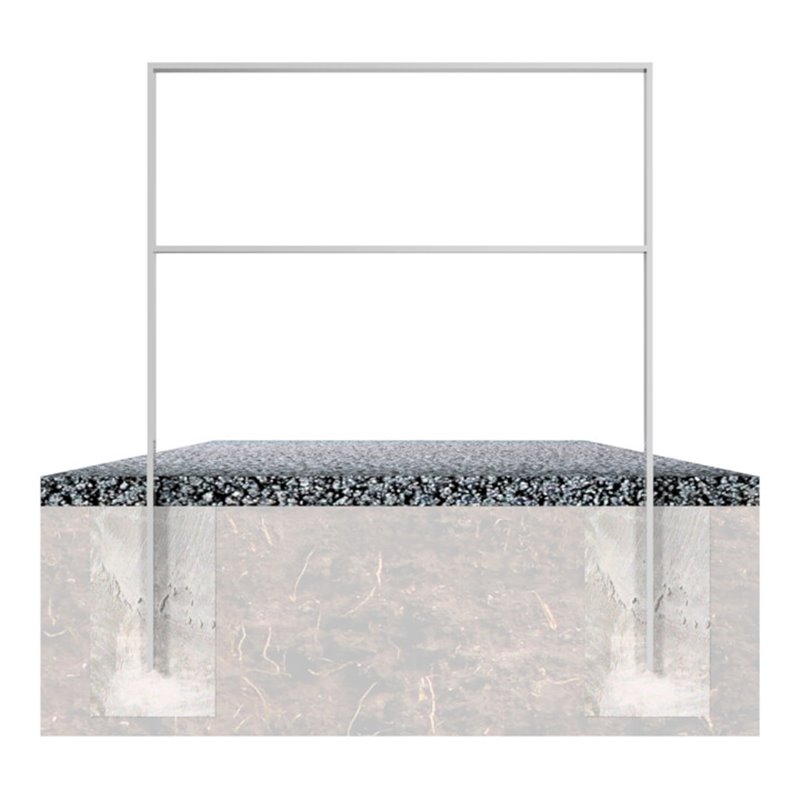 Schake Flachstahlbügel 50x12mm, Breite: 450mm Gesamthöhe:1200 mm + Querholm feuerverzinkt