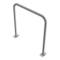 Schake Abweisebügel aus Stahlrohr Ø 48 x 2,5 mm Breite: 1000 mm, Höhe: 1000 mm ohne Querholm, zum Aufdübeln