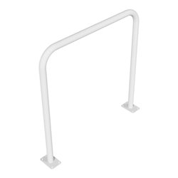 Schake Abweisebügel aus Stahlrohr Ø 48 x 2,5 mm Breite: 1000 mm, Höhe: 1000 mm ohne Querholm, zum Aufdübeln