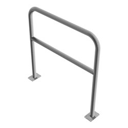 Schake Abweisebügel aus Stahlrohr Ø 48 x 2,5 mm Breite: 1000 mm, Höhe: 1000 mm + Querholm, zum Aufdübeln