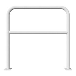 Schake Abweisebügel aus Stahlrohr Ø 48 x 2,5 mm Breite: 1000 mm, Höhe: 1000 mm + Querholm, zum Aufdübeln