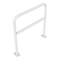 Schake Abweisebügel aus Stahlrohr Ø 48 x 2,5 mm Breite: 1000 mm, Höhe: 1000 mm + Querholm, zum Aufdübeln