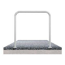 Schake Abweisebügel aus Stahlrohr Ø 48 x 2,5 mm Breite: 1500 mm, Höhe: 1000 mm ohne Querholm, zum Aufdübeln