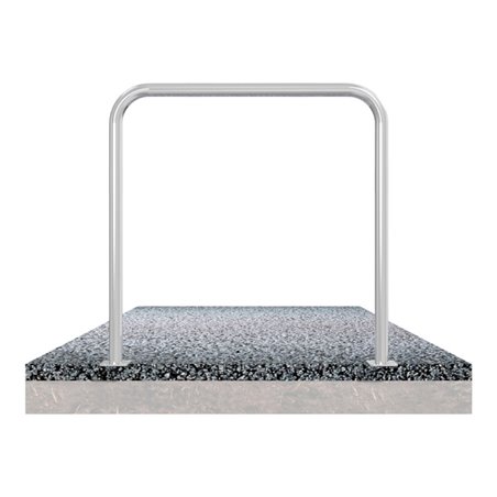 Schake Abweisebügel aus Stahlrohr Ø 48 x 2,5 mm Breite: 1500 mm, Höhe: 1000 mm ohne Querholm, zum Aufdübeln