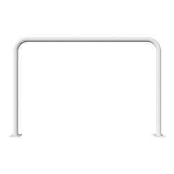 Schake Abweisebügel aus Stahlrohr Ø 48 x 2,5 mm Breite: 1500 mm, Höhe: 1000 mm ohne Querholm, zum Aufdübeln